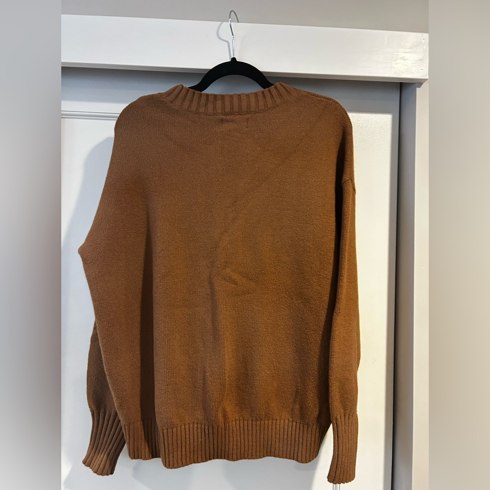 EUC Loft Lou & Grey Soft Brown Sweater w/White Hiking Design in Size Small - Picture 3 of 5